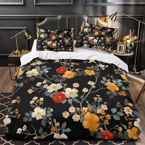 Parure de lit fleurs 200x200cm en microfibre 3D au rendu visuel exceptionnel - 4