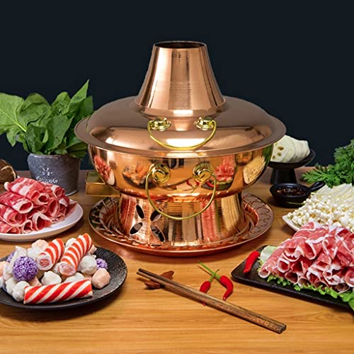 Olla china de cobre para fondue de 38 cm miniatura 2
