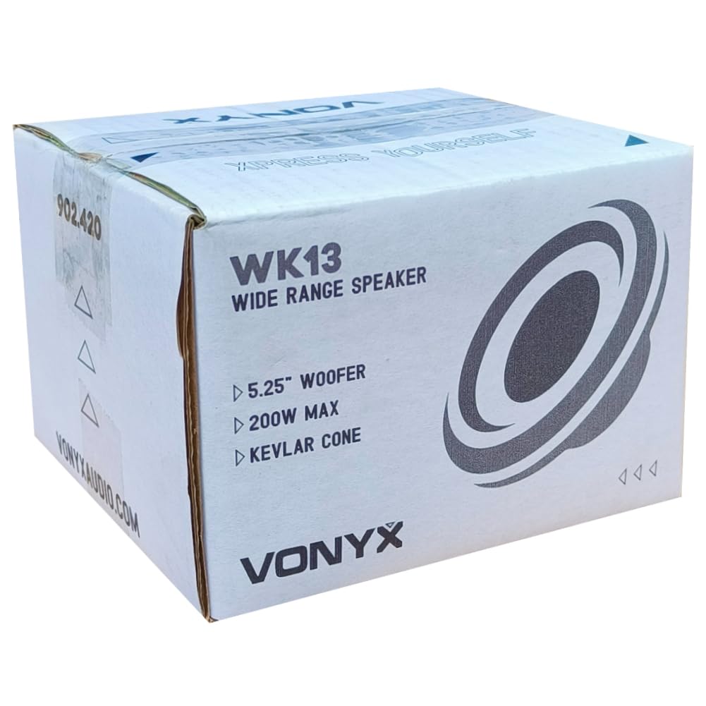 KIT SET PER VONYX 902.420 WK13, 1 altoparlante woofer wide range kevlar 13 cm 130 mm 5,25", 100 watt rms 200 watt max, 8 ohm, sensibilità 85 db, sospensione in gomma, 1 pezzo