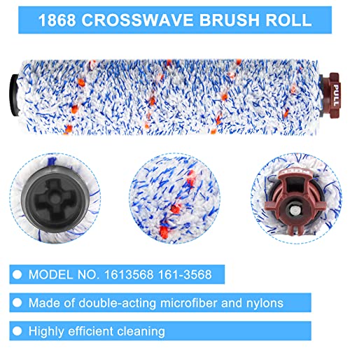 Replacement Parts for Bissell Crosswave Pet Pro 1785A 2306A 1785 Vacuum Cleaner, 2 Pack1868 Brush Roll for crosswave and 2 Pack 1866 cross wave filters LUXRILIX