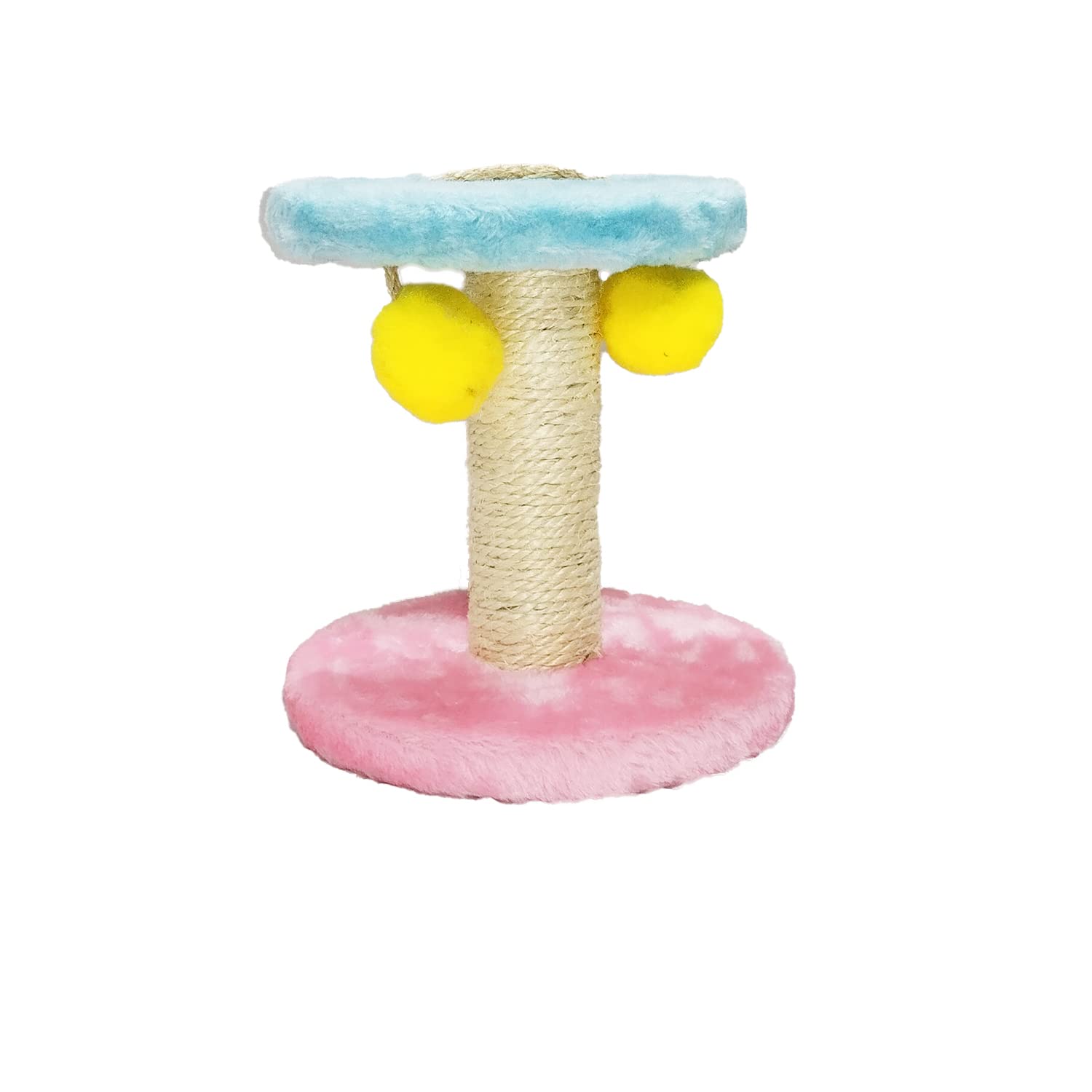 Emily Pets Cat Condo Tree Tower Activity Centre Tree & Scratching 1 Post,Carpeted Natural Sisal Tower with Platform and Hanging Ball Cat Furniture Made for Kitten & Small Cat for Exercise Small Tower