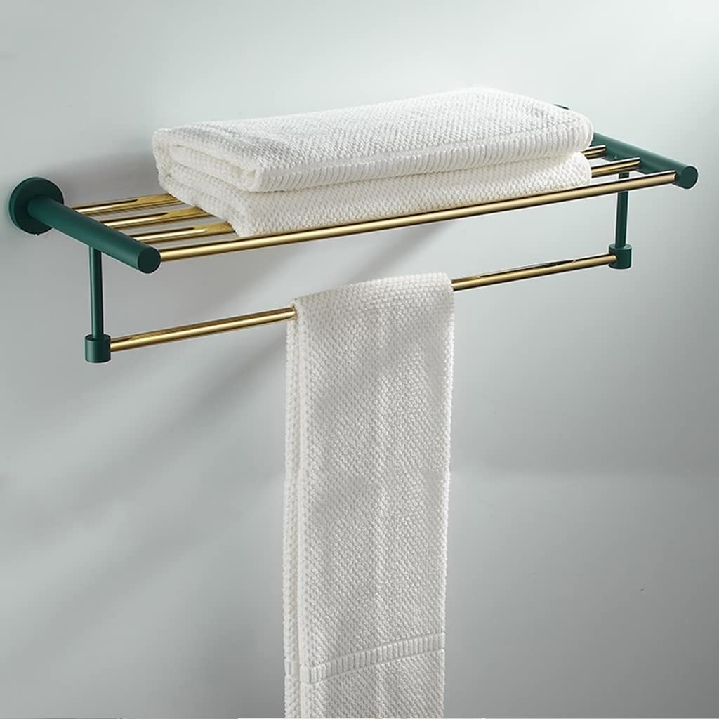 Porte-serviettes de bain en cuivre or vert accessoire mural luxe