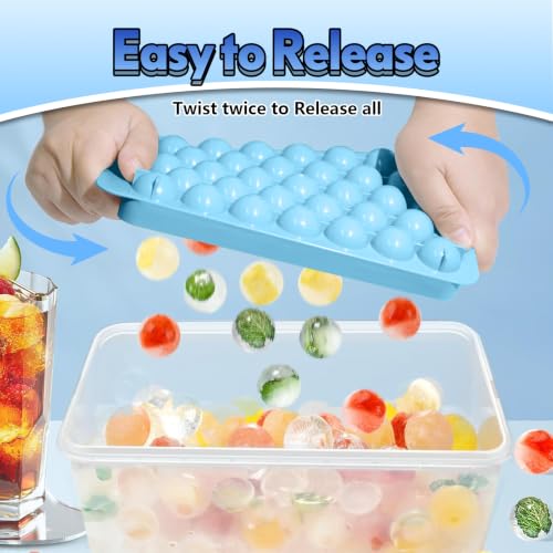 Kit de 3 bandejas para hielo redondas con tapa y accesorios miniatura 5