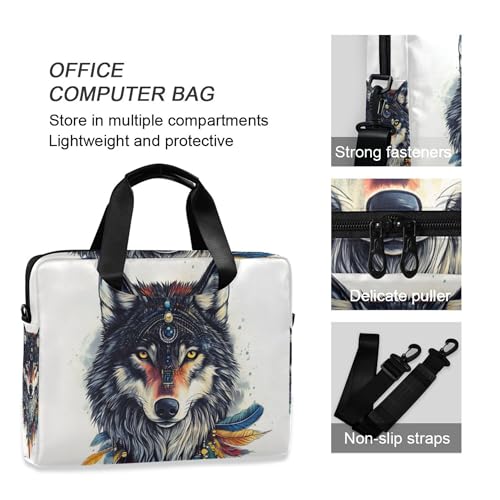 Bolso maletín para portátil ALAZA Boho Wolf 13-15.6 pulgadas miniatura 5