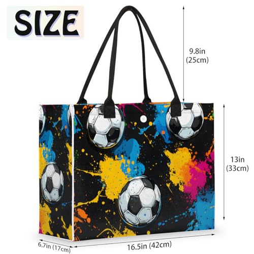 Soccer Colored Tote Bag for Women Large Beach Bag Reusable Tote Bags for Work Travel Beach Shopping2
