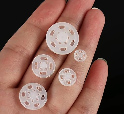 1 Bag/15 Set Invisible Small Plastic Snap Buttons Sew-On Snap Buttons Press Button For Sewing Clothing (White, 10Mm) #TOP5