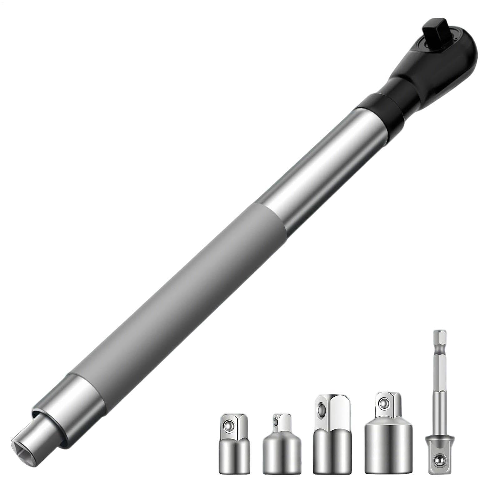 Abgewinkelte Ratsche – Flexibles Schlüsselverlängerungswerkzeug | Flexibler Schlüssel mit Abstandshalter für 12,7 mm Bohrer mit 4 für Reparaturen zu Hause von Bauarbeiten