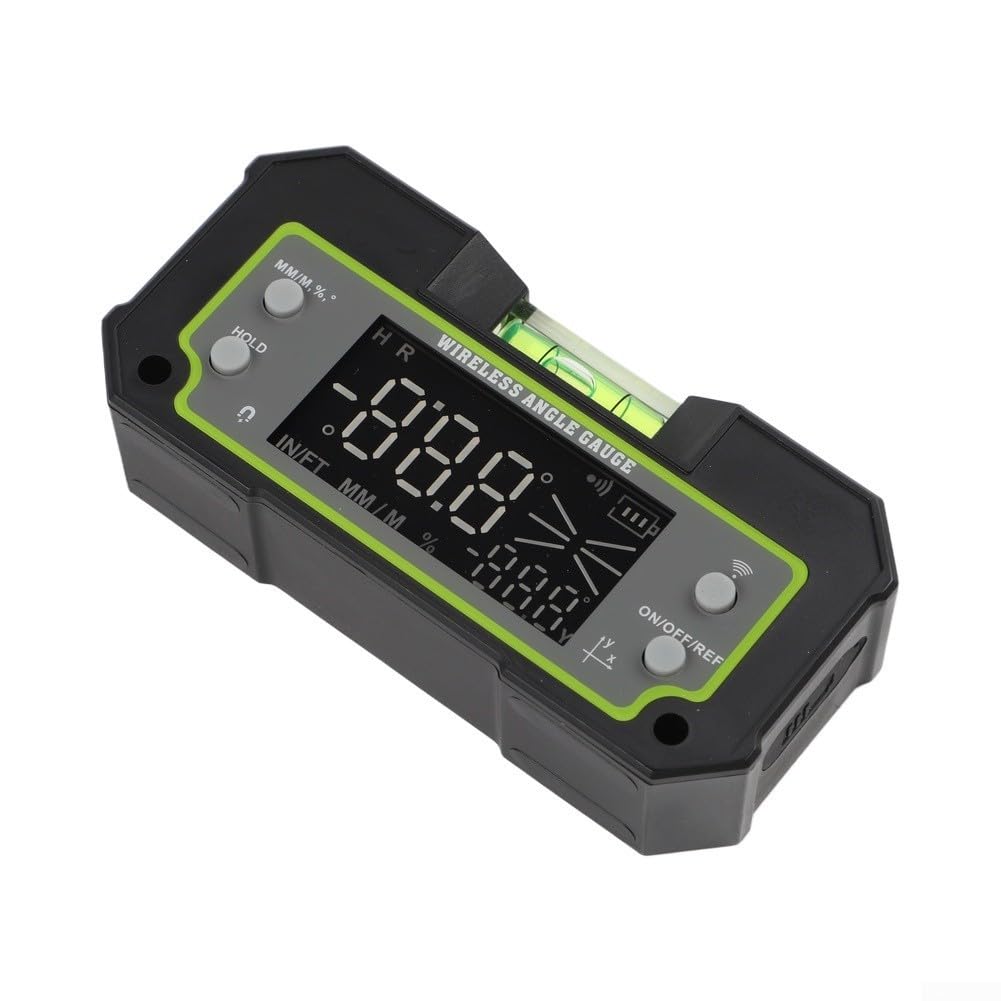Medidor de ángulo digital con doble inclinómetro LCD base magnética para carpintería de 0 a 90 grados (DC170)