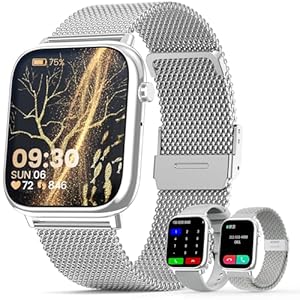 Smart Watches for Women，1.83″ Fitness Tracker with Answer/Make Calls/Sleep Monitor/IP67 Waterproof /SpO2 Fitness Tracker/Sleep Monitor Watch for Android iOS (Silver)