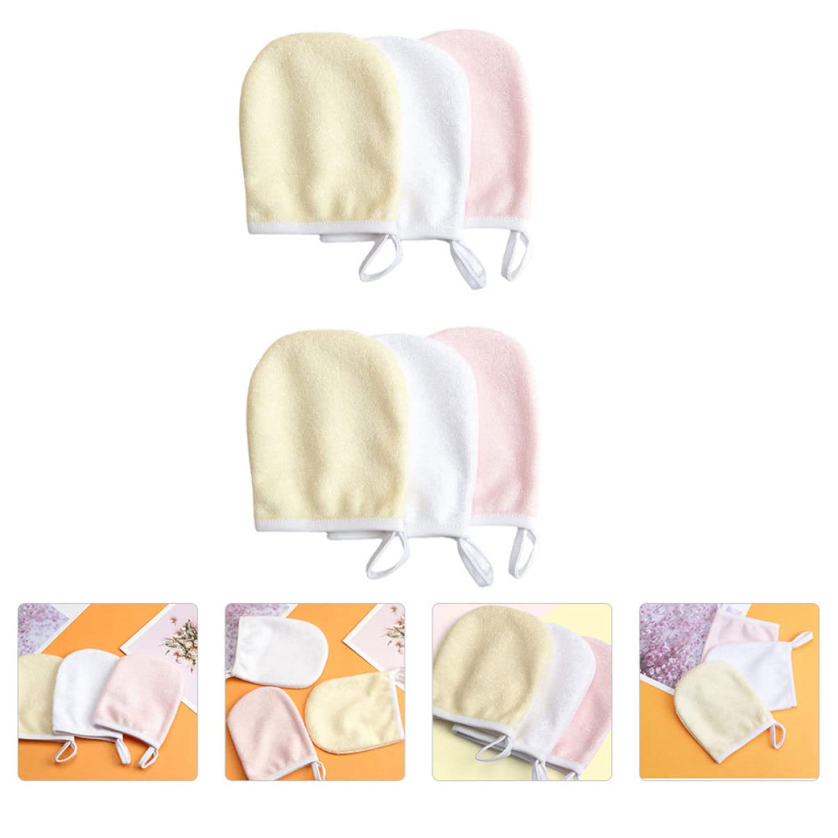 FRCOLOR 24pezzi Panni Struccanti Microfibra Per Pulizia Viso Guanti Riutilizzabili Per Rimozione Makeup Assorbenza Colori Random Per Viaggi e Uso Quotidiano