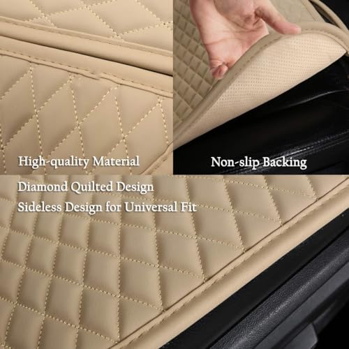 Image of BROGBUS Car Seat Cover Protector Mat Back Cushion Car Seat Mat (Cream, Pack of 1) (Only Rear Seat Mat) | Polyurethane