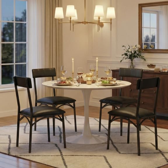 Image of Garvee Dining Chairs Set of 2, Upholstered Dining Room Chairs with Back | Upholstered, Ergonomic Backrest, Durable, Easy Assembly