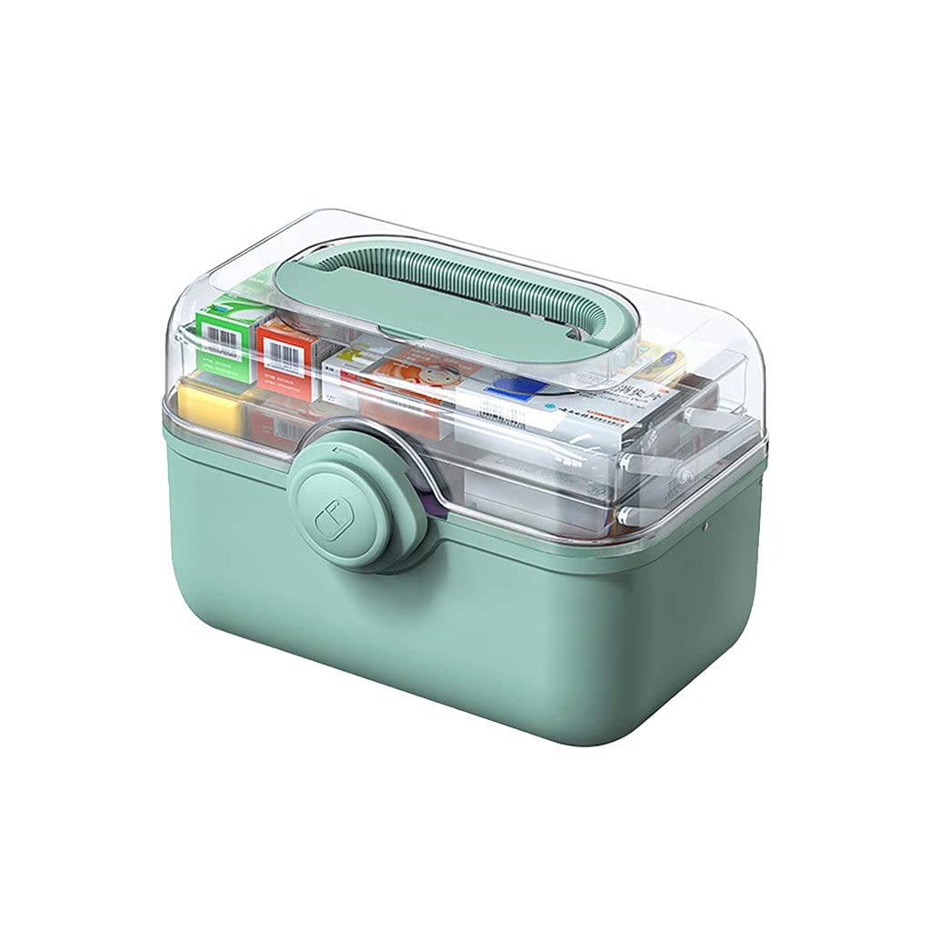 Botiquín de Primeros Auxilios Caja plástico Almacenamiento for el hogar Medicina Emergencia médica portátil 11.2/13.3/15.3 Pulgadas Botiquines,Botiquín de Primeros Auxilios(Green,S s)