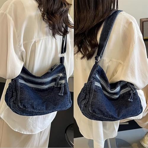 Image of Denim Purses for Women Denim Crossbody Handbags Jean Casual Lightweight Shoulder Tote Purse