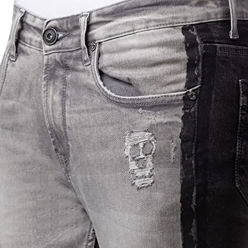 Image of Spykar Grey Cotton Slim Fit Narrow Regular Length Jeans for Men(8907966481602,Grey,30)