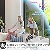 rabbitgoo Heat Reflective Window Film Privacy Film for Glass Windows Sun Blocker, One Way Mirror Tint Stickers Anti Glare, UV Glass Vinyl Static Cling for Home Office, Black Silver 44.5x200cm #3