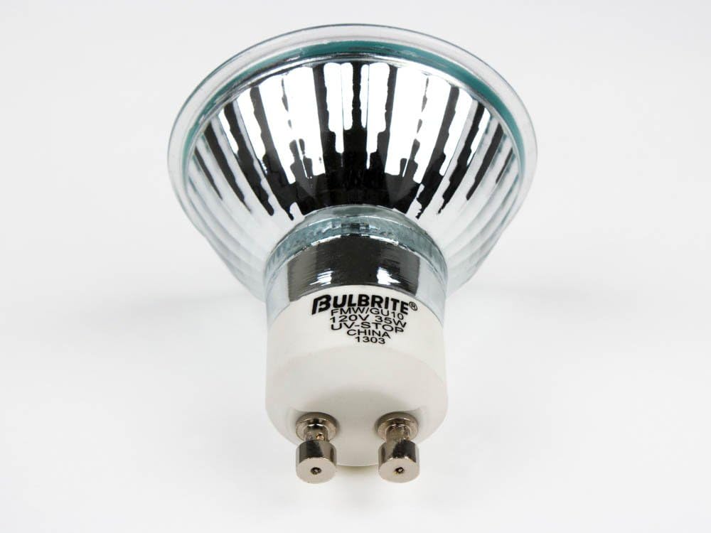 Bulbrite FMW/GU10 35-Watt Halogen MR16, 120V, GU10 Twist and Lock Base 38 Degree Flood Light, 35w-Clear