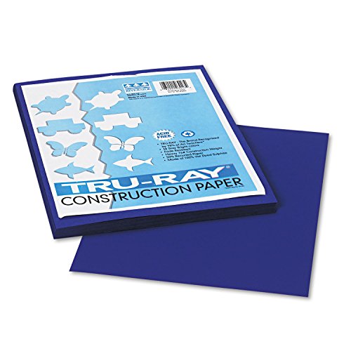 Pacon 103017 Tru-Ray Construction Paper, 76 lbs, 9 x 12, Royal Blue, 50 Sheets/Pack