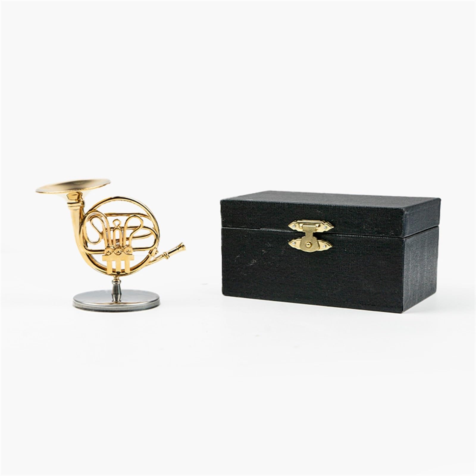 Strumenti Musicali in Miniatura Mini Corno Francese Strumento Musicale Modello Ornamenti Decorazione della Casa Regali per Gli Amici(9cm)