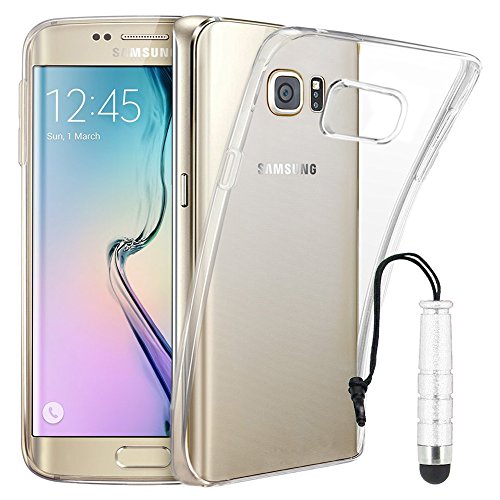 ebestStar - Cover per Samsung S6 edge + Galaxy SM-G928F EDGE PLUS, Custodia Silicone Trasparente, Protezione TPU Antiurto, Morbida Sottile Slim + Mini Penna, Trasparente