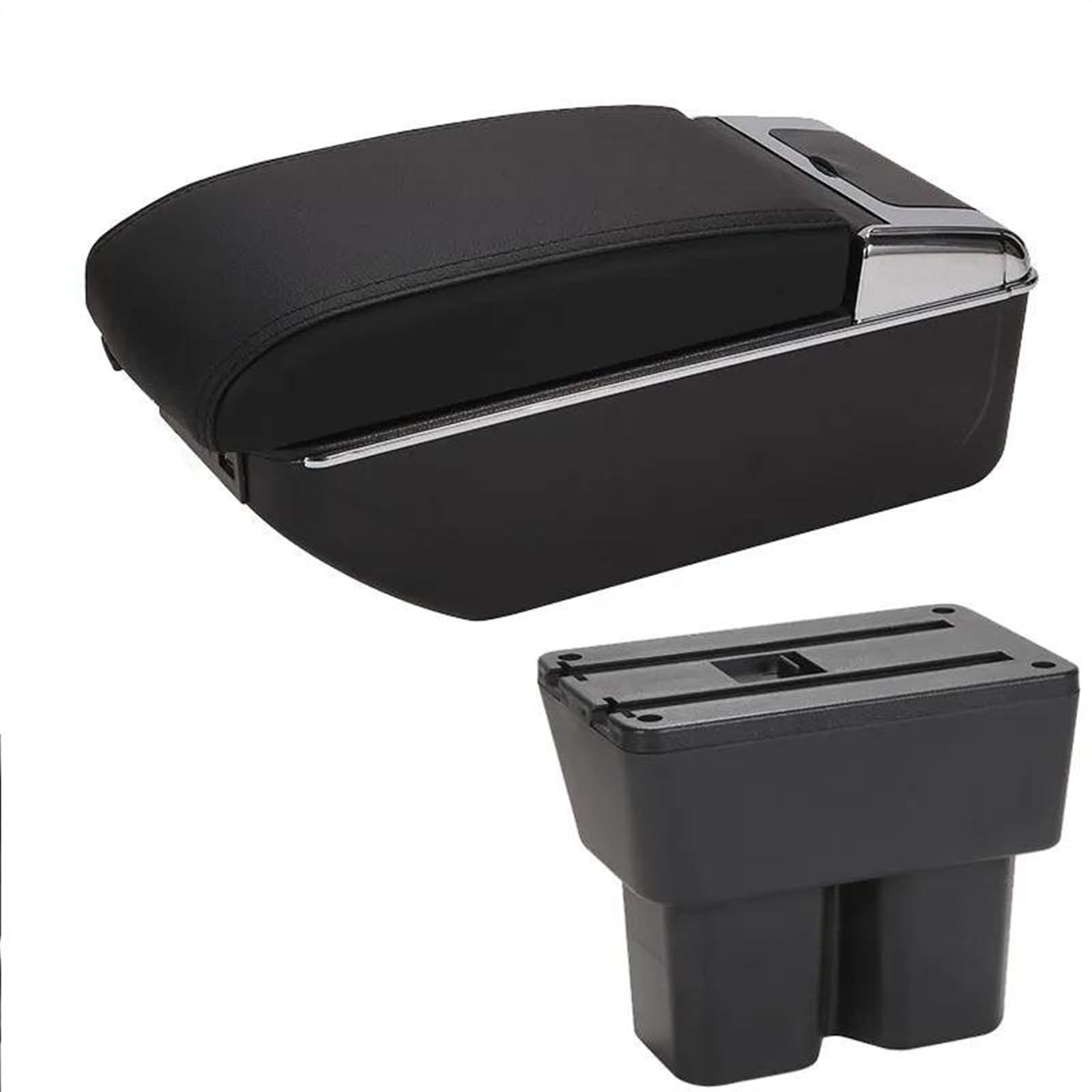 NMJLQW Storage Rack Car Accessori Armrest Box For Jimny JB74 2019-2024 Car Armrest Storage Box Retrofit Part(B2 Black black 7USB)