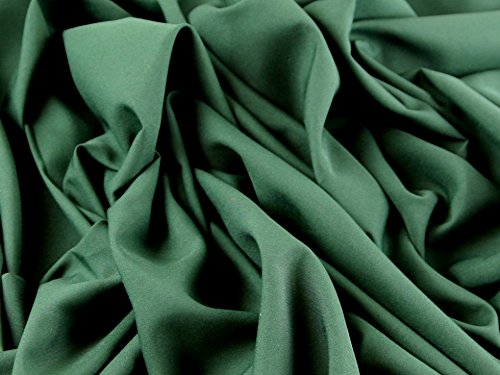 Tacto suave poliéster crepé vestido Tela botella verde – por metro