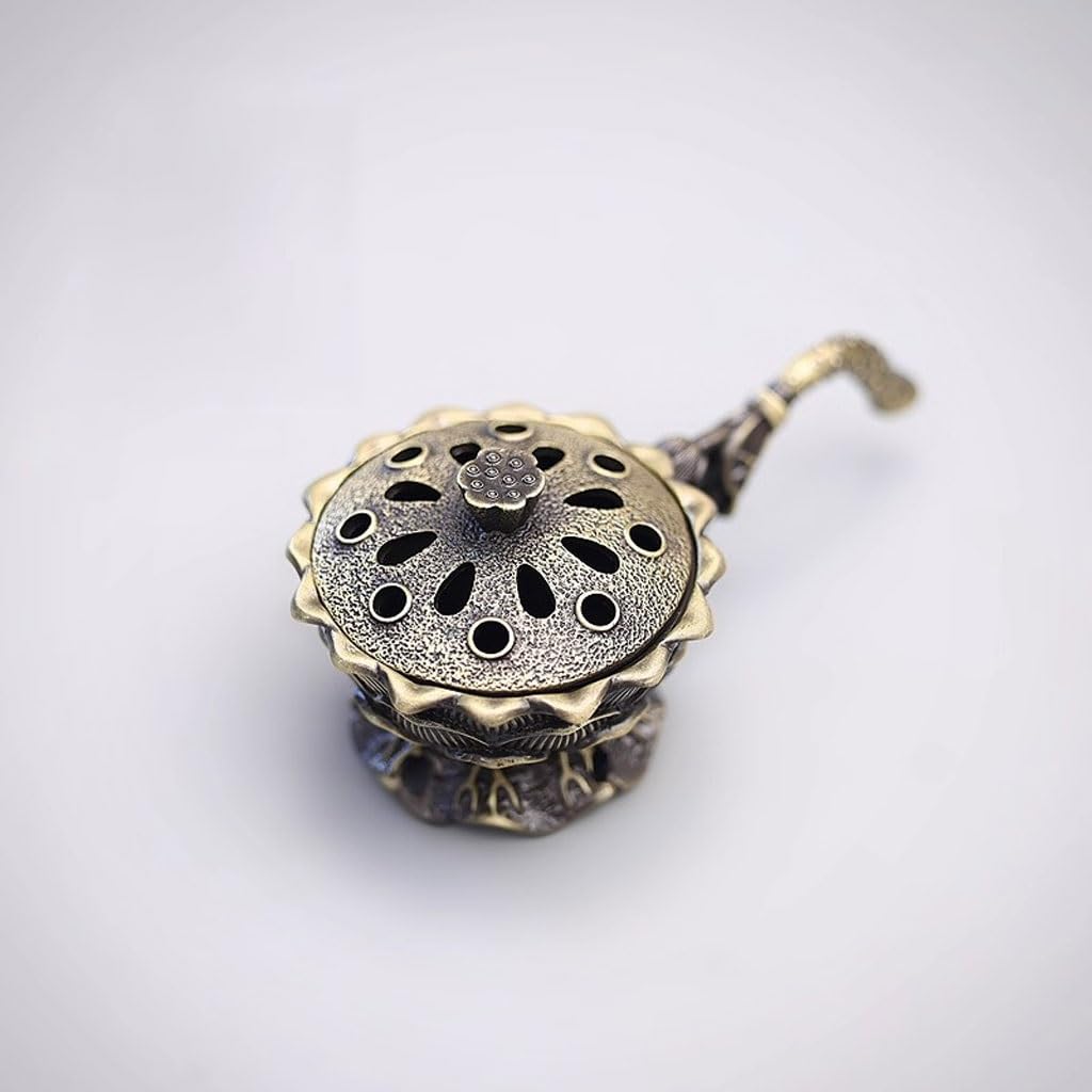 Quemador de Incienso de Reflujo Quemador De Incienso Portátil Creativo For Ceremonias Té En Interiores, Pequeño con Forma Loto For Uso Doméstico Adorno de Aromaterapia