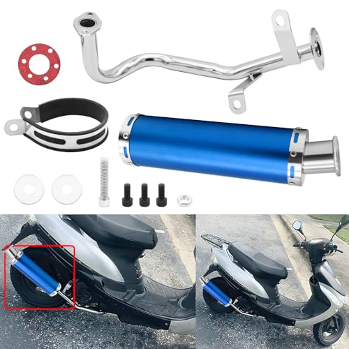 Wai Danie Motorcycle Exhaust for GY6 50-100CC Scooter Blue