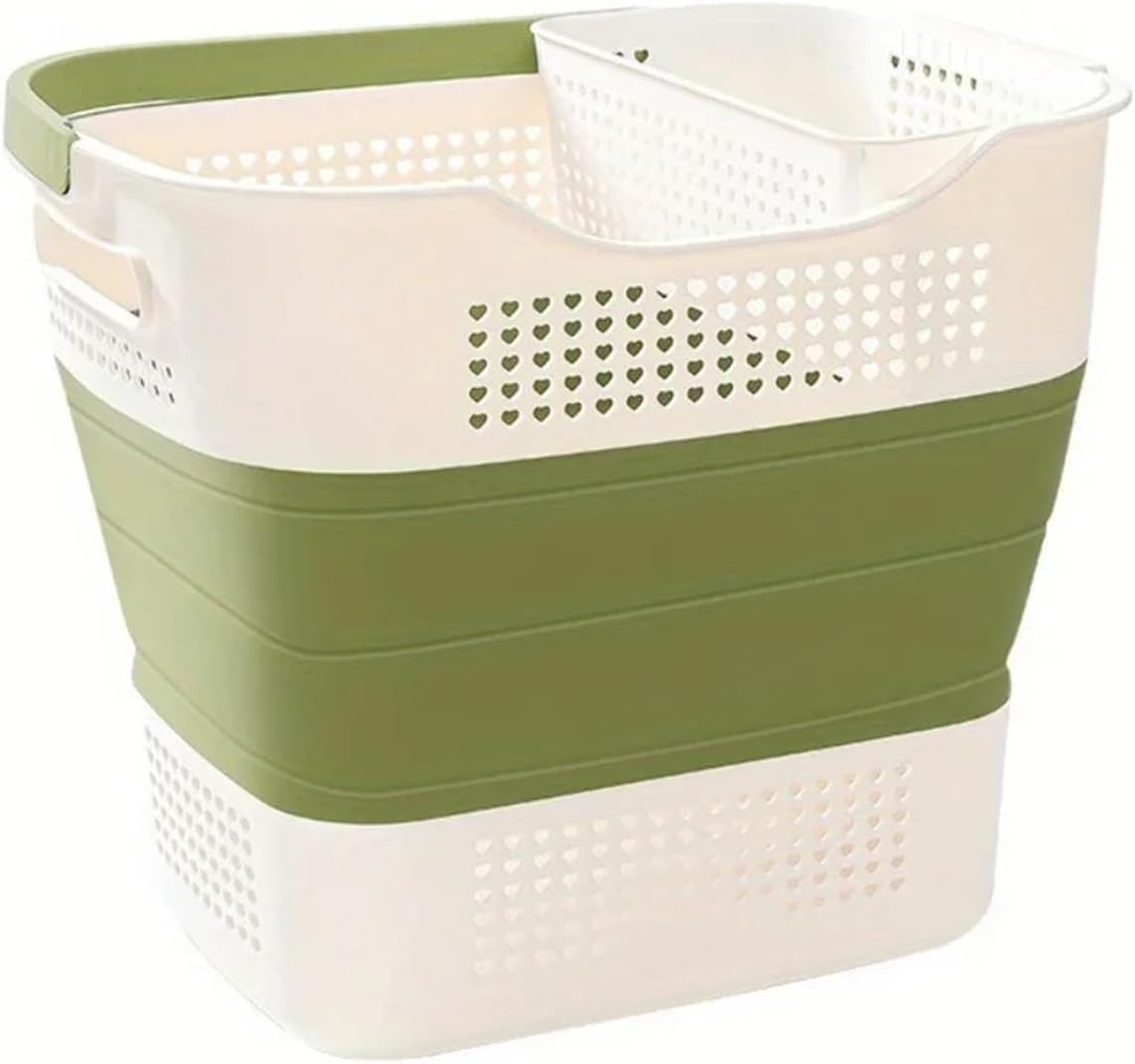 Clothes Drying Basket Folding Plastic Laundry Basket, pop-up Laundry Basket/Storage Box, Foldable Laundry Basket with Handle, Saving Space(JJ453-A5)