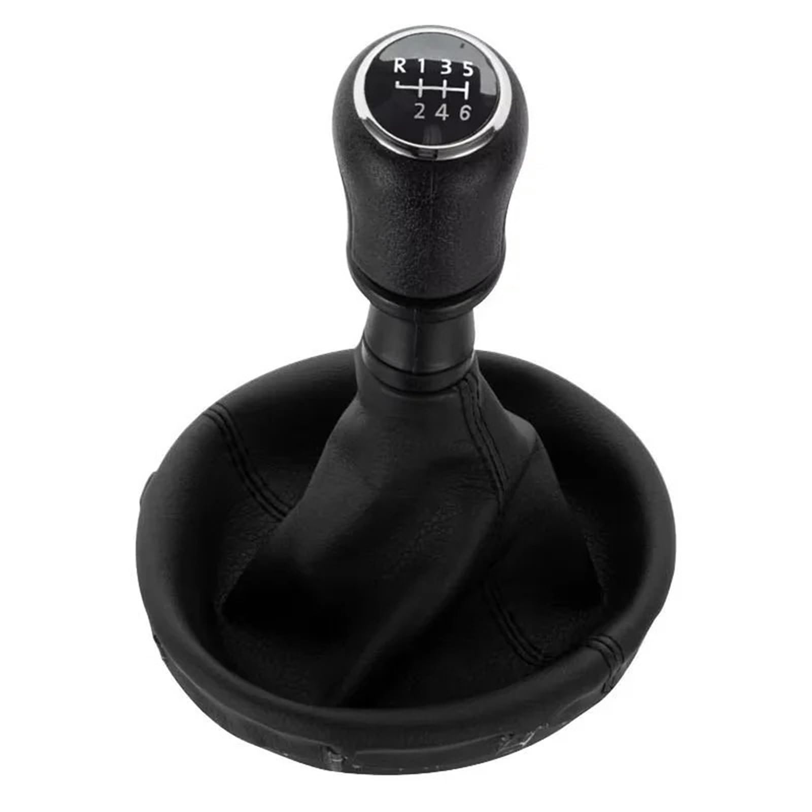 Jxewmtmc Black 6 Speed For Vw For Transporter T5 T5.1 Gp 2004-2011 Car 6 Speed Gear Stick Shift Knob Leather Boot Gear Stick Shift Cover(Black 6 Speed)
