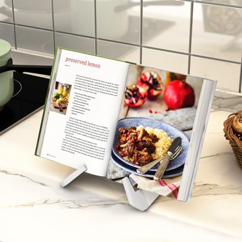 Recipe Book Stand, Wooden Cookbook Holder for Display Stands, Cook Book Stand for Reading Hands Free, Recipe Holder for Magazines, Tablets - Image 6