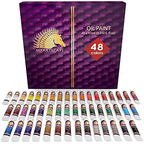 Oil Paint Set - 12ml x 48 Tubes - Artists' Quality Art Paints - Oil-Based Colour - Professional Painting Supplies by MyArtscape Cover