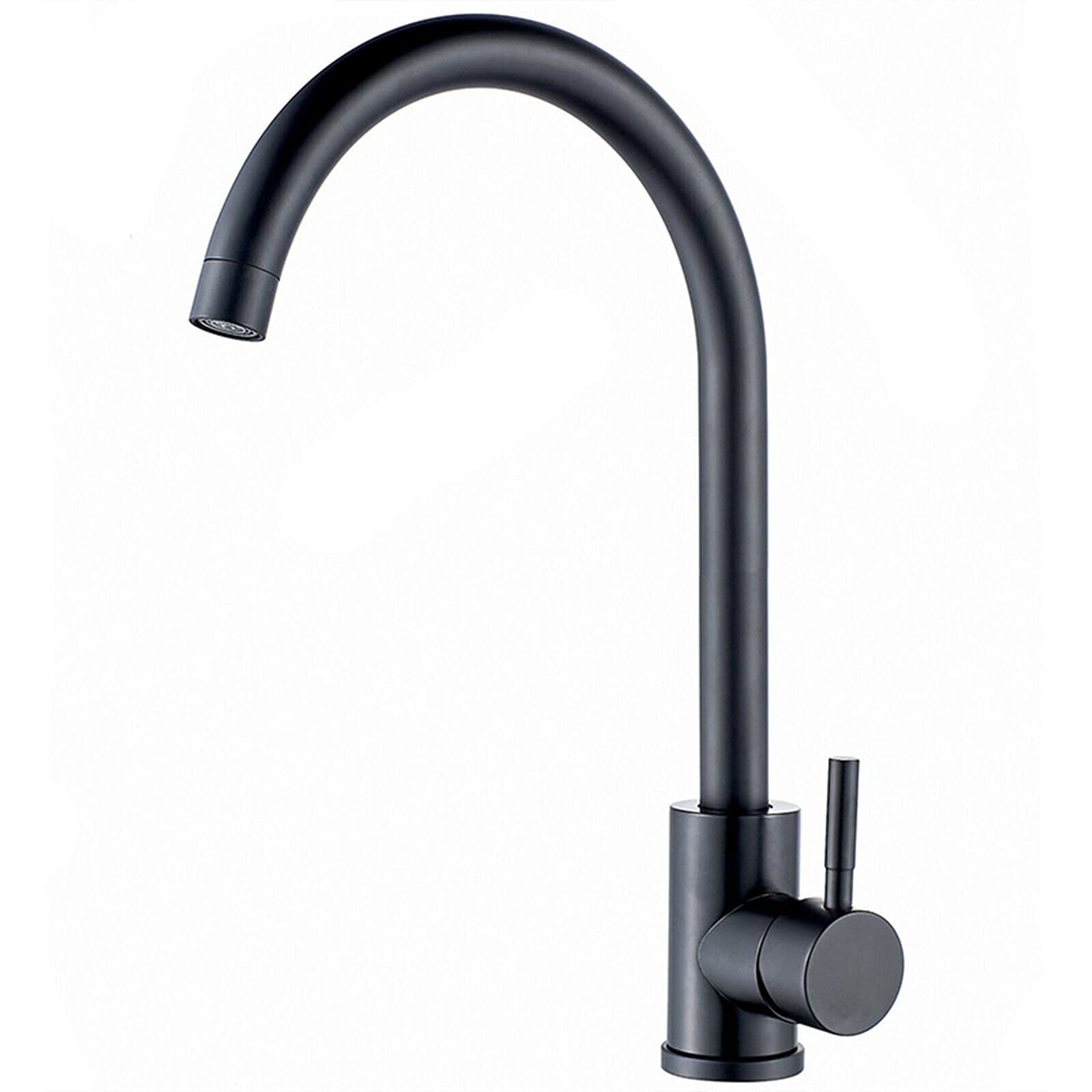Robinet de cuisine en acier inoxydable noir mat au design moderne et épuré