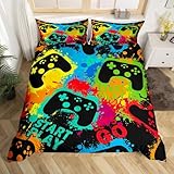 Caractéristiques : cette collection de literie est imprimée par teinture réactive, couleurs vives et ne se décolore pas. Sans danger pour votre corps, bon pour les peaux sensibles. Fermeture éclair dissimulée et attaches de coin, il est facile et efficace de mettre cette housse de couette sur votre couette.
