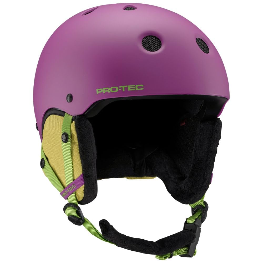 Pro-Tec Klasyczny kask śnieżny, duży rozmiar ochronny dla dzieci, idealny do snowboardu i jazdy na nartach YS, pikantna limonka