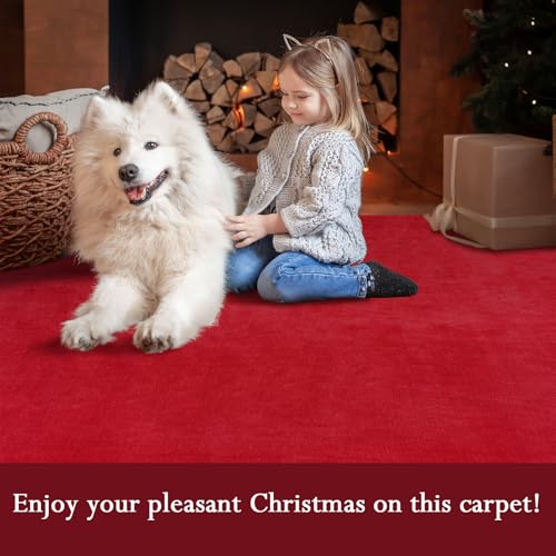 Alfombra Softlife roja antideslizante 6x9 pies suave y lavable miniatura 6