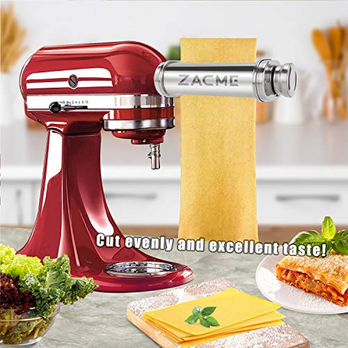 Electric Pasta Maker Attachment Dough Roller For All Kitchenaid Mixers, Noodle Ravioli Dumpling Maker With 8 Different Thicknesses Setting, Kitchen Aid Mixer Accessory Stainless Steel 1 Pack #TOP4
