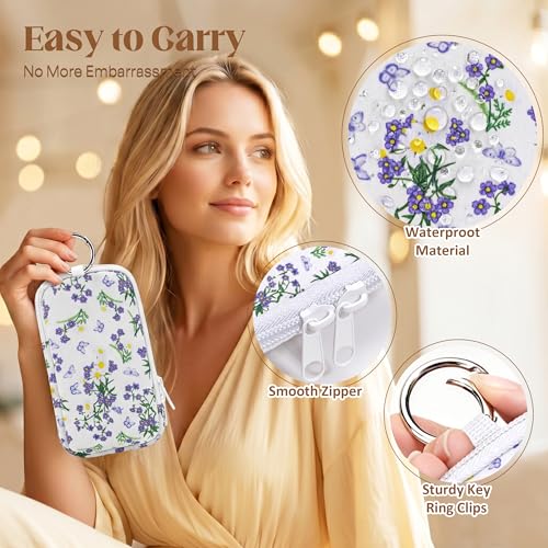 Image of 2PCS Tampon Holder Zipper Pouches Portable Period Bags