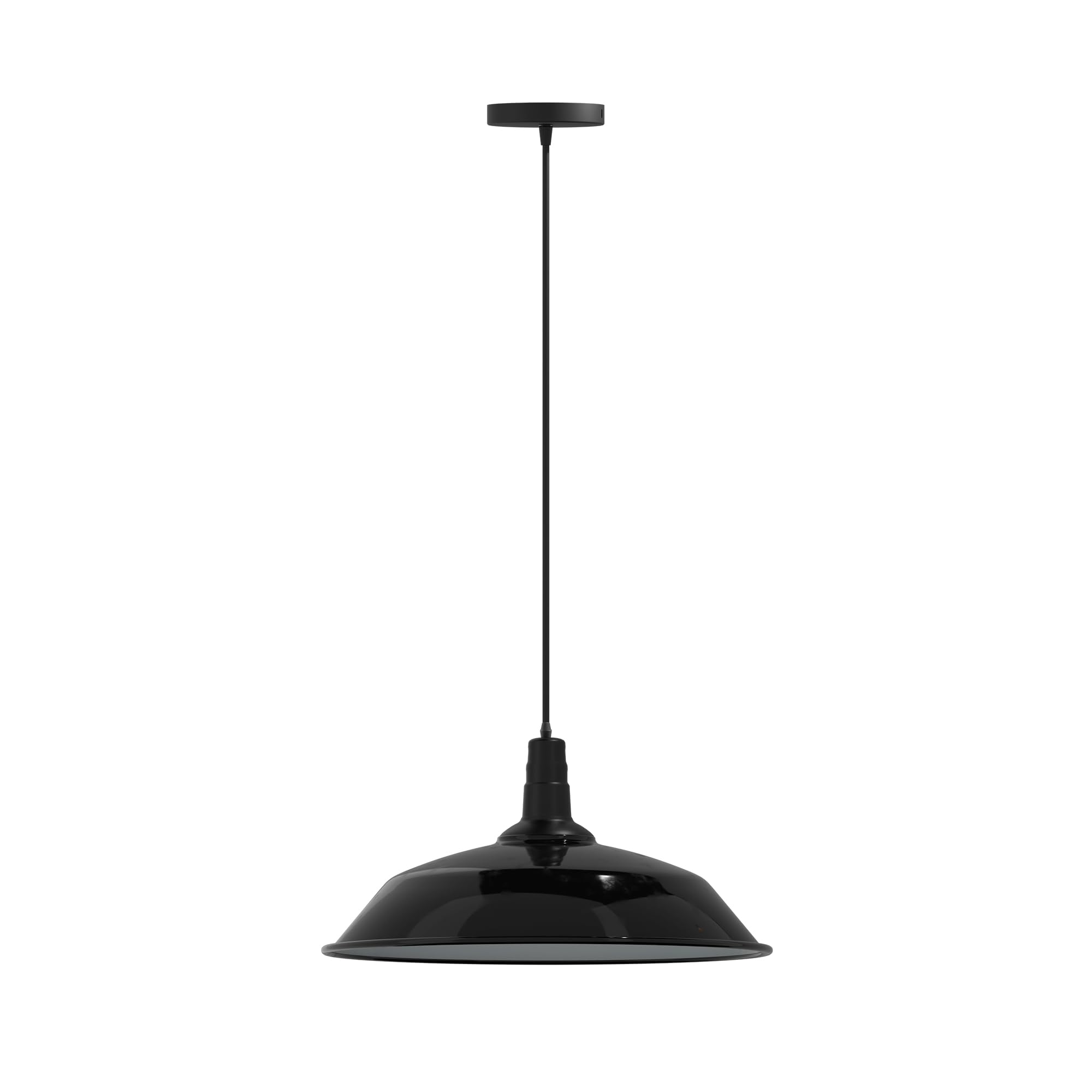 LEDSone Retro Modern Metal Black Ceiling Pendant Lights, Vintage Industrial Bowl Ceiling Light Shade for Bedroom, Kitchen, Living Room, Farm House