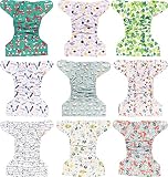 Littles and Bloomz Baby wielokrotnego użytku kieszonkowa pielucha materiałowa, standardowy Popper, 9 pieluch, FLP2-0907