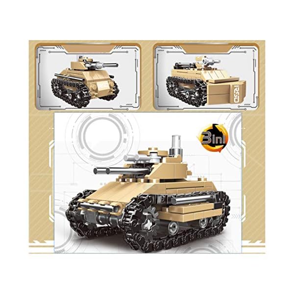 MCHE 8 In 1 Transformierbarer Panzer Modell Bausatz, 1048 Teile Technik Panzer Militärpanzer Klemmbausteine Bauset… – Bild 5