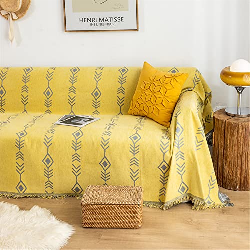 Roomlife Sofa Cover Sectional Couch Covers For 3 Cushion Couch,Soft Comfy Chenille Sofa Covers For Living Room Sofa Slipcover Pet Couch Protector Couch Cover For Dogs Kids(Yellow,71"X134") #TOP5