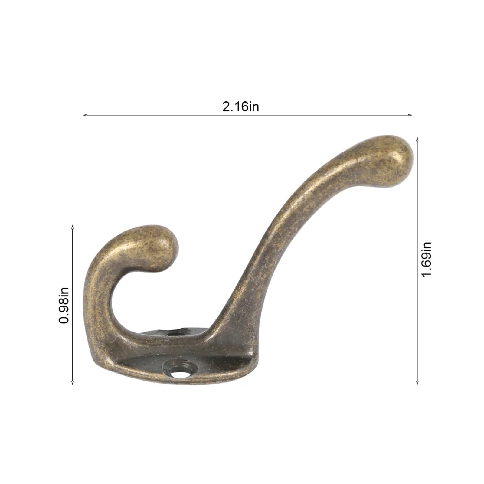 Ganci Appendiabiti 10/20 ganci appendiabiti da parete resistenti, doppi, in bronzo, vintage, con viti, for porta, bagno per bagno o cucina(20PCS)