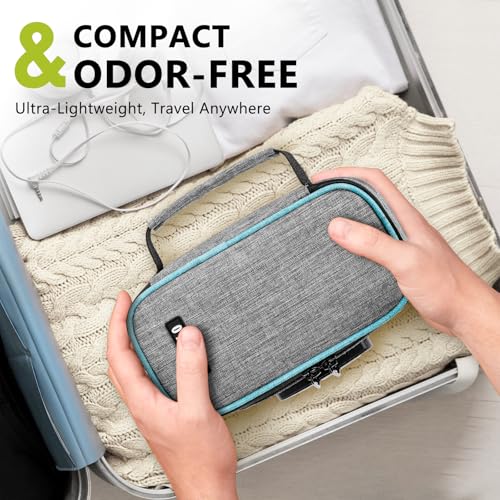 Image of OZCHIN Smell Proof Bag with Combination Lock File Organizer Case Container Medicine Lock Box Odorless Storage Bag Great Gift for Friend (grey, S)