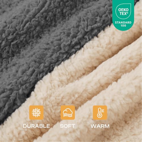 Image of Fluffy Premium Fleece Pet Blanket Soft Sherpa Throw for Dog Puppy Cat, Grey Large(41x31)