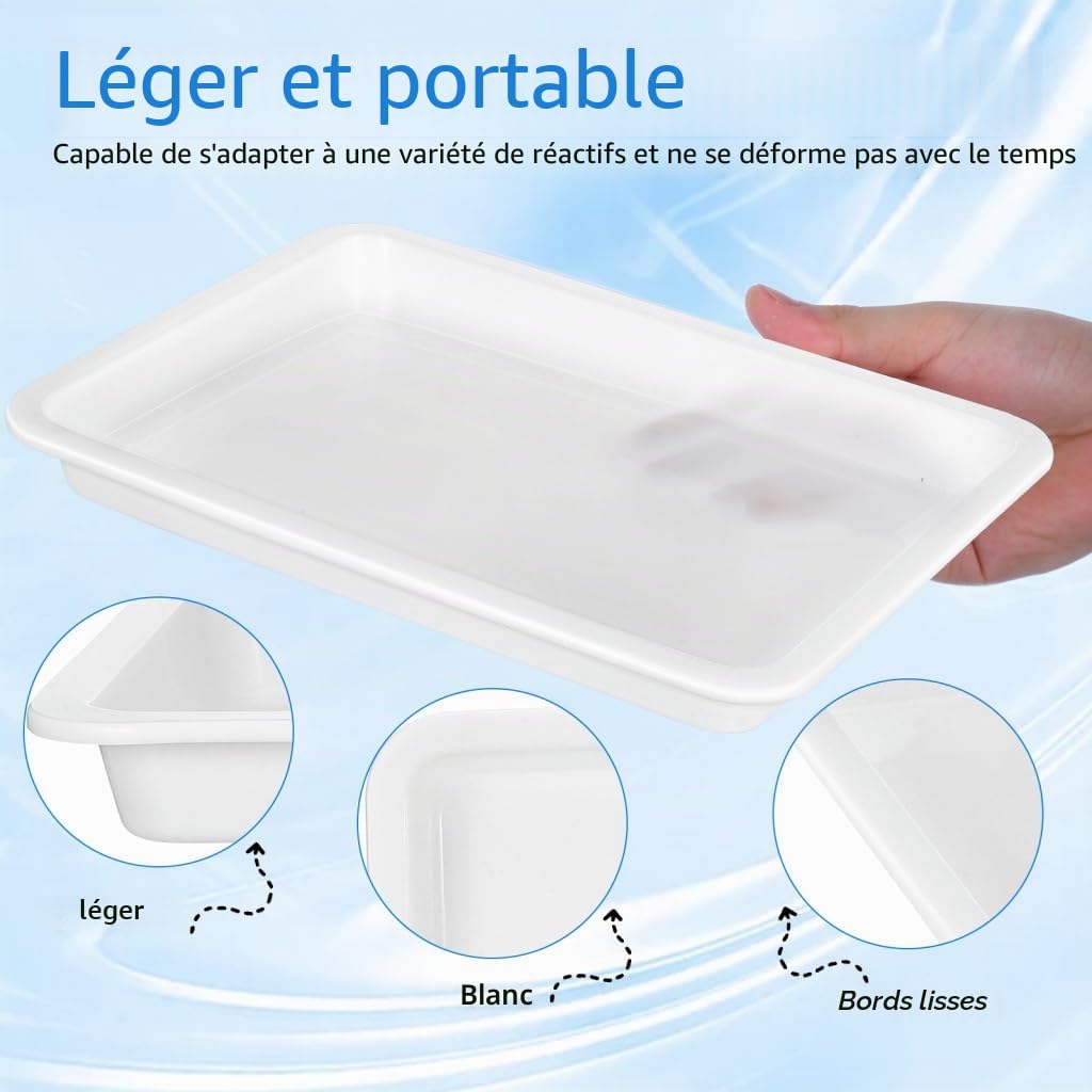 STOBAZA Plateau De Laboratoire 4 Pièces Résistant Aux Acides Et Alcalis Plateau en Plastique Étanche pour Expériences Scientifiques Et Confinement D'Échantillons
