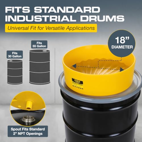 Image of Eagle Drum Funnel for 30 and 55 Gallon Drums, Yellow