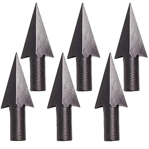 AMEYXGS 8mm Metal Broadheads for Wooden Bamboo Arrows (6)