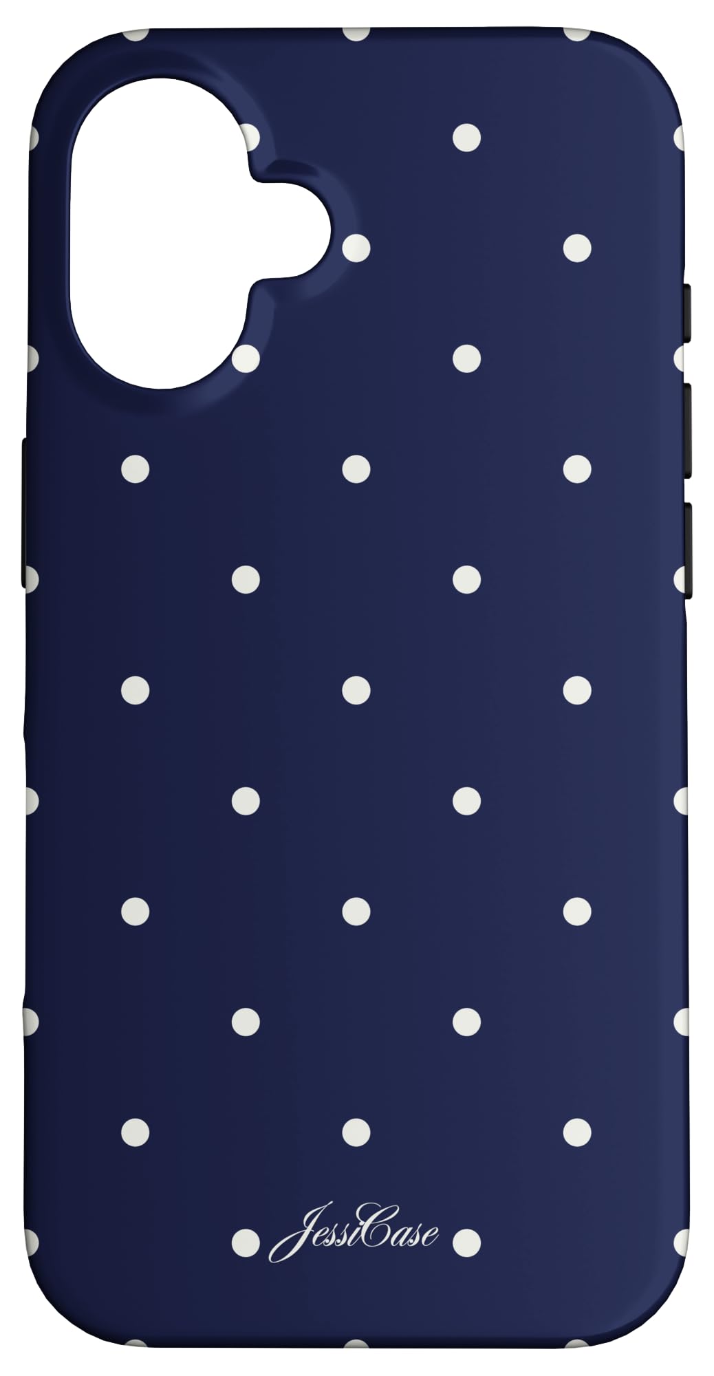 Navy polka dots Case for iPhone 16