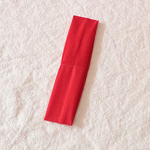 Image of Sport Yoga Headbands,Pack of 14,Fashion Soft Elastic Polyester Sweatband Yoga Stretchy Headband for Women Man Girl (Red)